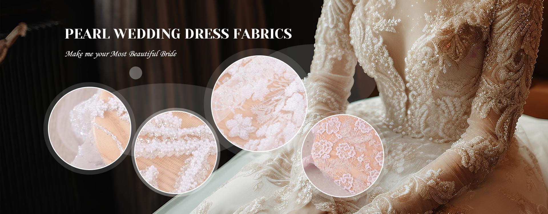 ຈີນ Pearl Wedding Dress Fabric ຜູ້ຜະລິດ