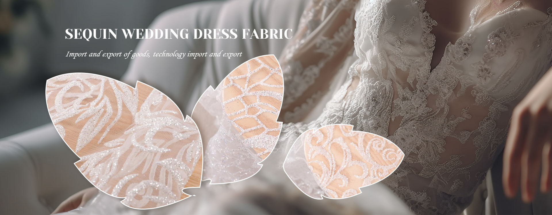 ຈີນ Sequin Wedding Dress Fabric ໂຮງງານ
